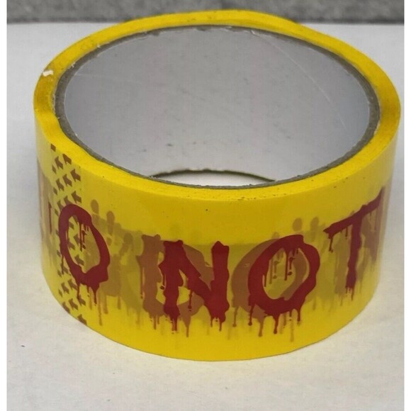 Lot of 2 Rolls Halloween Bloody Do Not Enter Decor Yellow Caution Tape - Picture 2 of 12